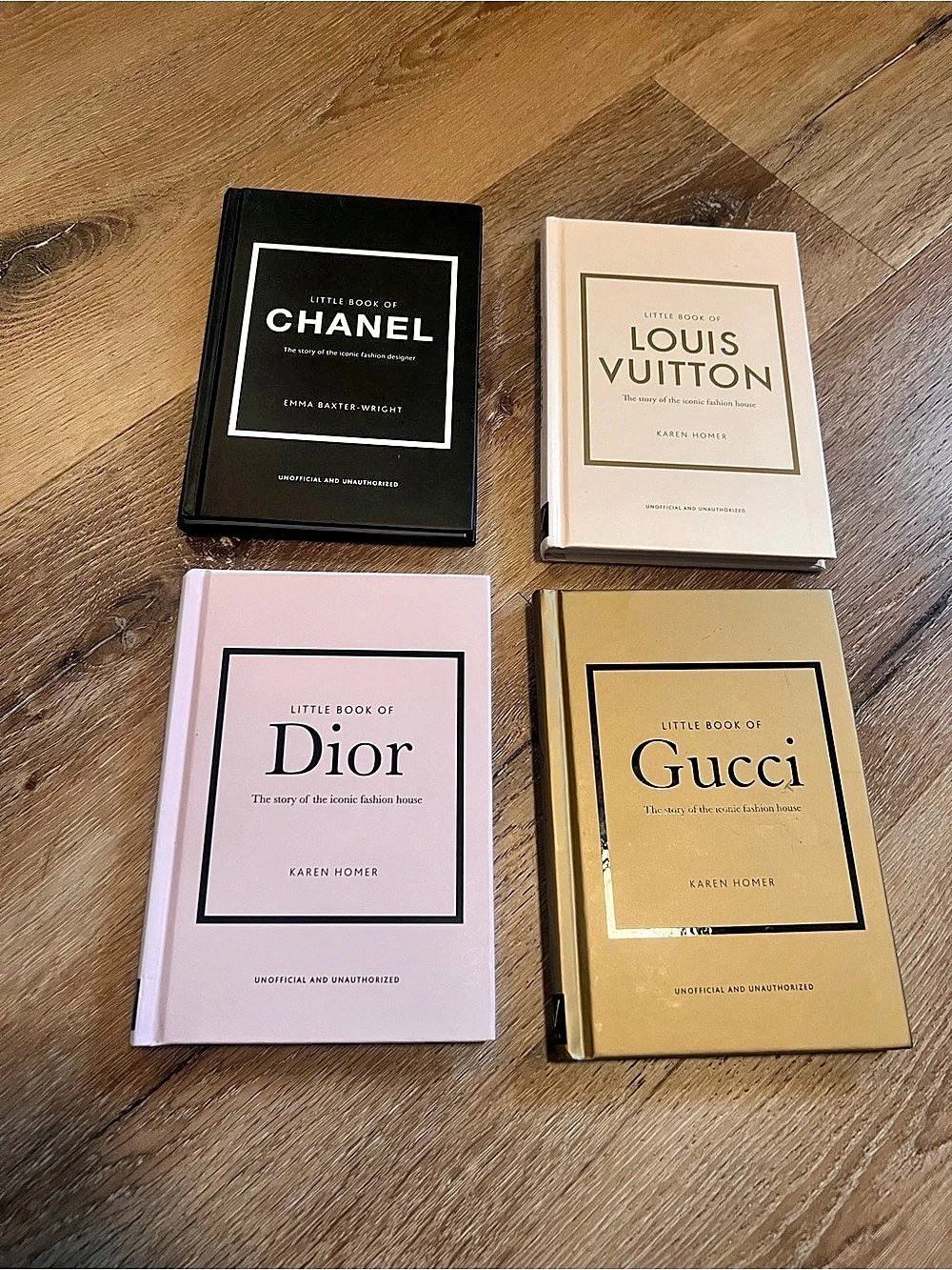 4 small Little Book of Fashion series Coffee Table Books Black Pink Gold Cream